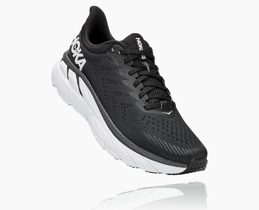 Hoka One One Tenisky Panske Čierne/Biele - Clifton 7 - 01795-UIJT